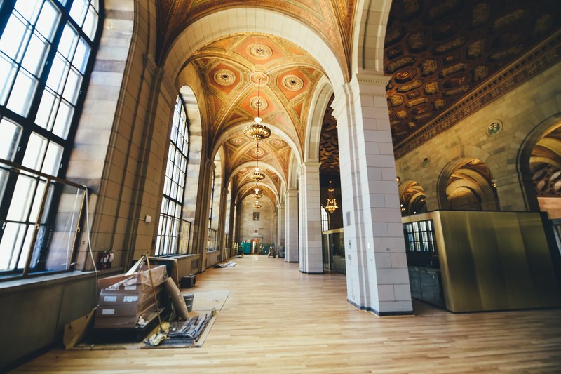 pillar arch building and office 4k