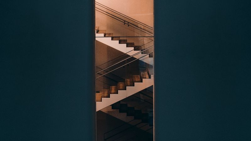 staircase, steps, facade, building, 4k