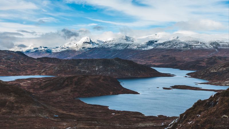 lake, mountains, sky, 4k