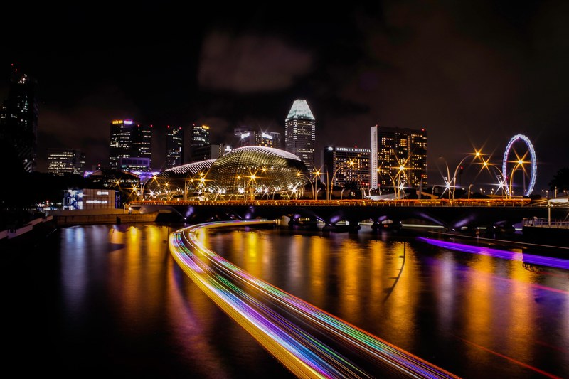 night light trail neon and city light 4k