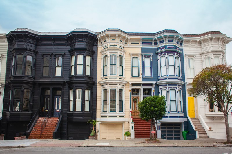 colored homes in san francisco, colorful homes 4k