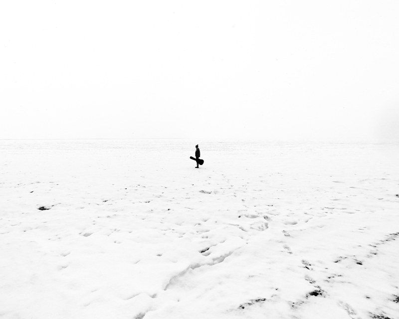 black and white snow snow track and winter 4k