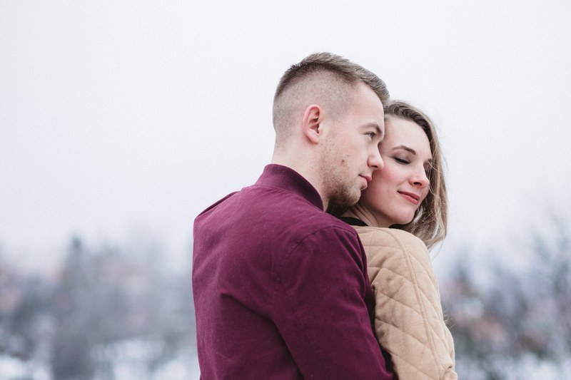 couple caucasian hug and embrace 4k