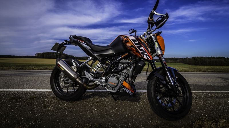 motorcycle, road, side view, asphalt, 4k