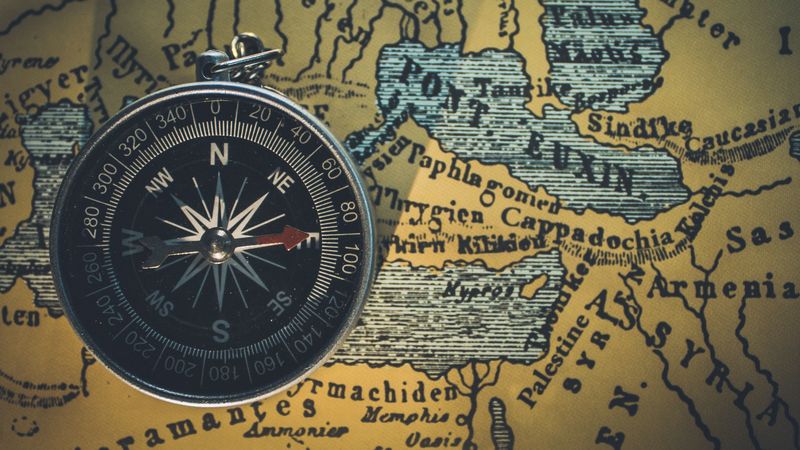 compass, map, travel, 4k