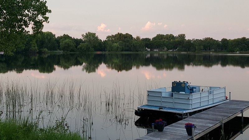 miracle morning white bear lake pontoon boat and birch lake 4k
