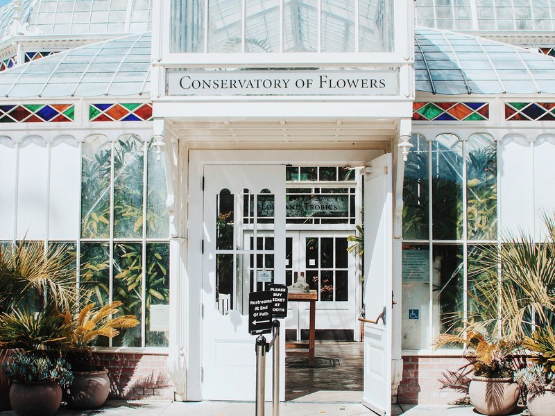 glasshouse greenhouse conservatory and sign 4k