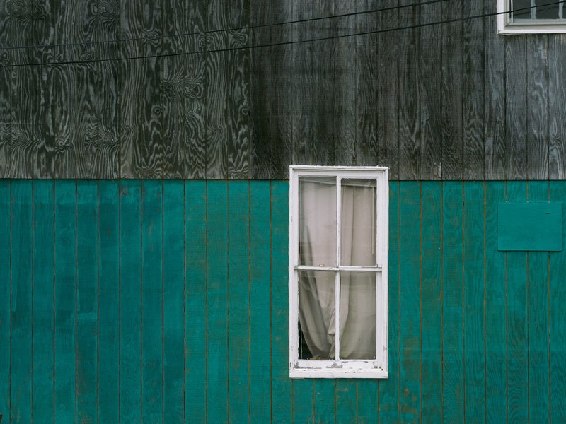 window wall wooden house and pane 4k