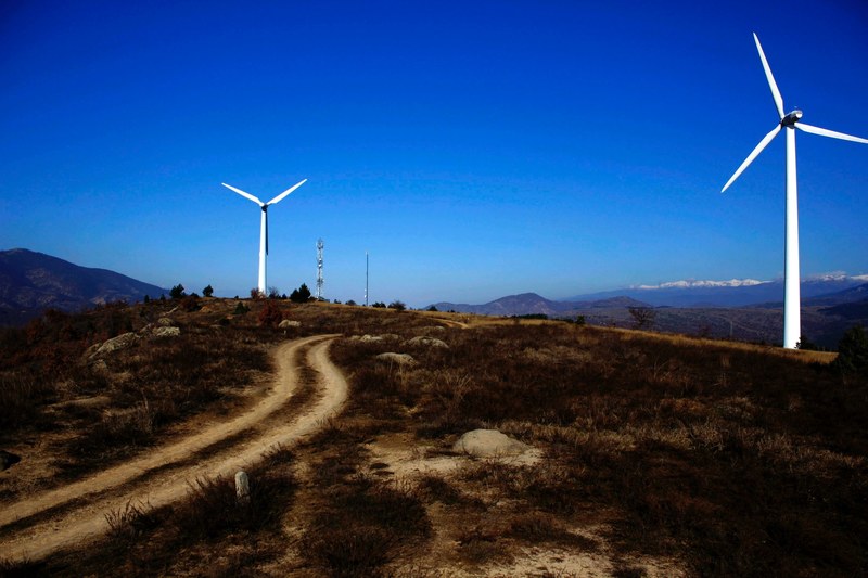 windmill road wind energy and turbine 4k