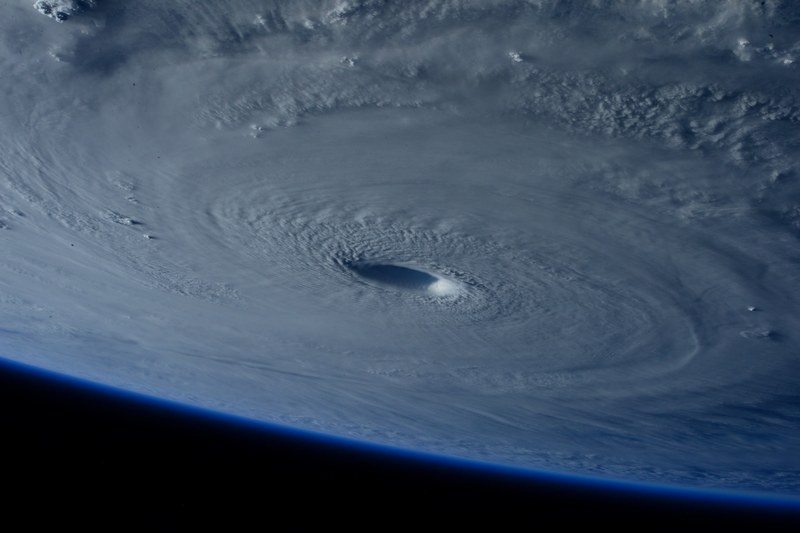 a giant hurricane as viewed from space, _giant hurricane space 4k