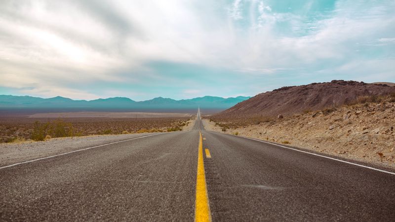 road, marking, mountains, 4k
