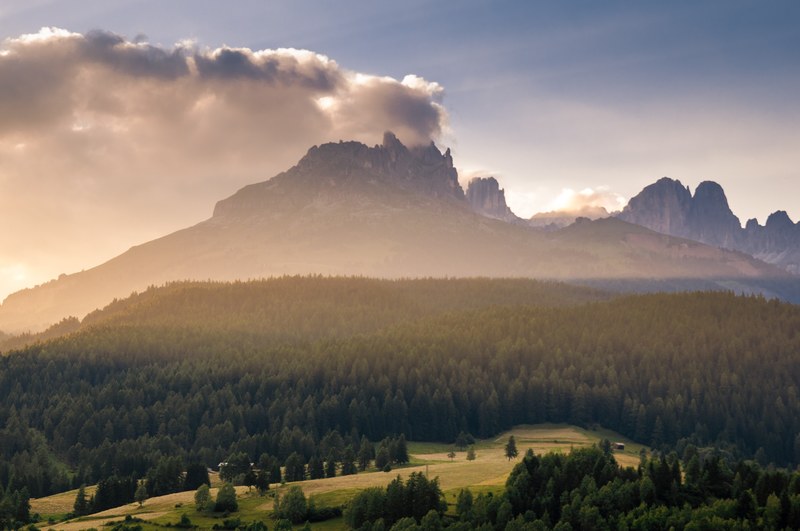 the trees the mountains and the clouds in the dolomites, clouds in the dolomites 4k