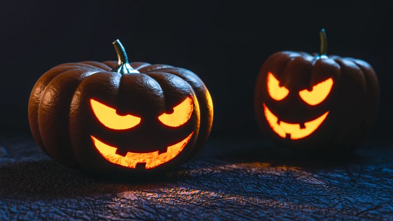 pumpkin, halloween, mask, 4k