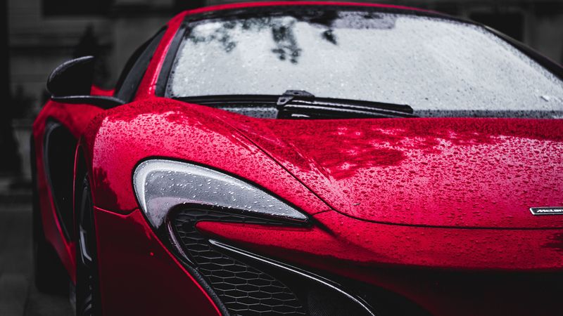 auto, headlight, drops, red, 4k