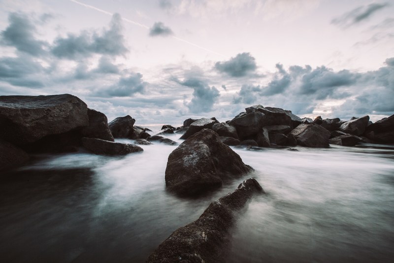 rock sea ocean and water 4k