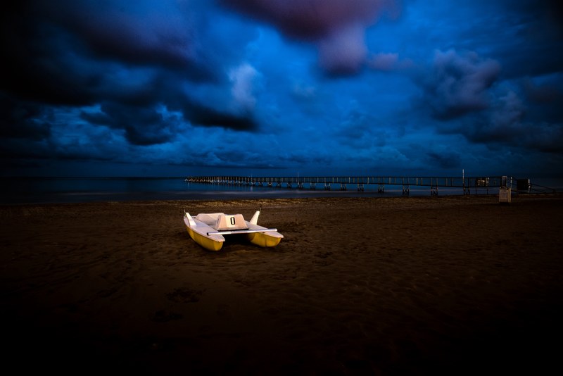 italy night pier and jetty 4k