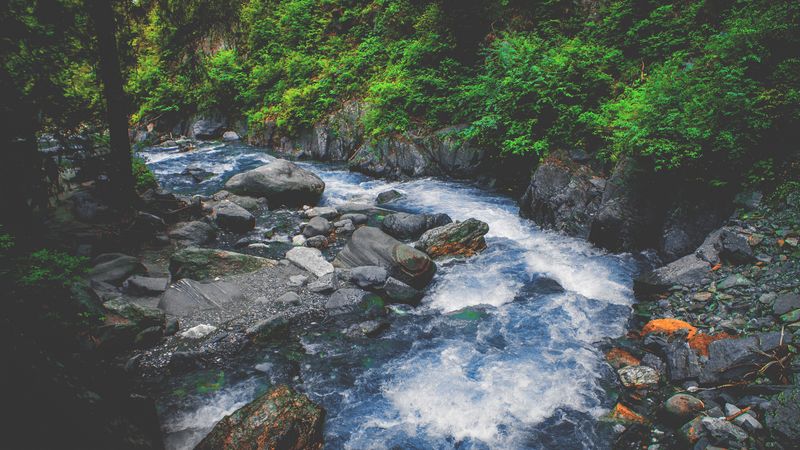 stream, water, stones, spray, 4k