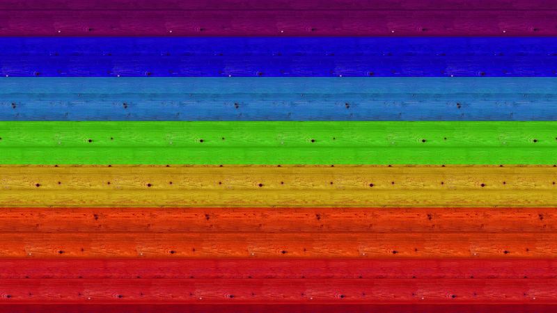 multicolored, boards, texture, wall, rainbow, 4k