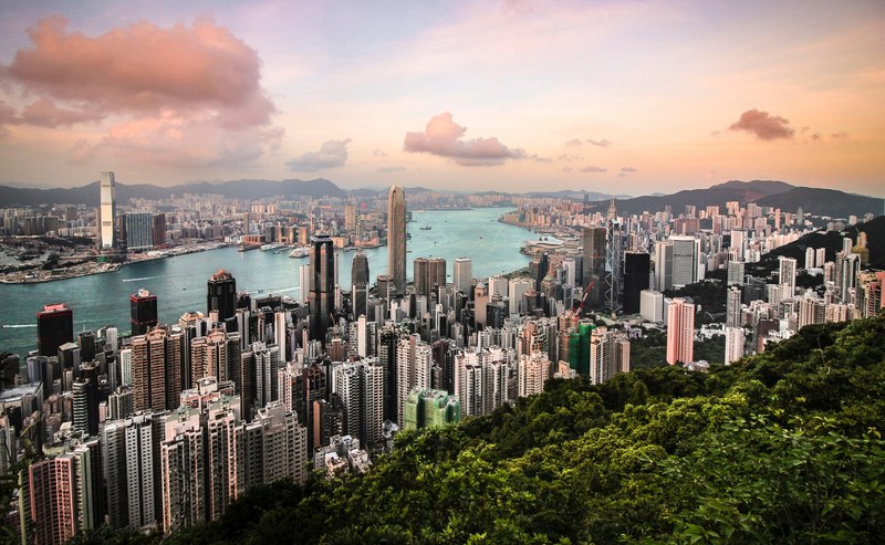 hongkong skyline view from victoria peak 4k