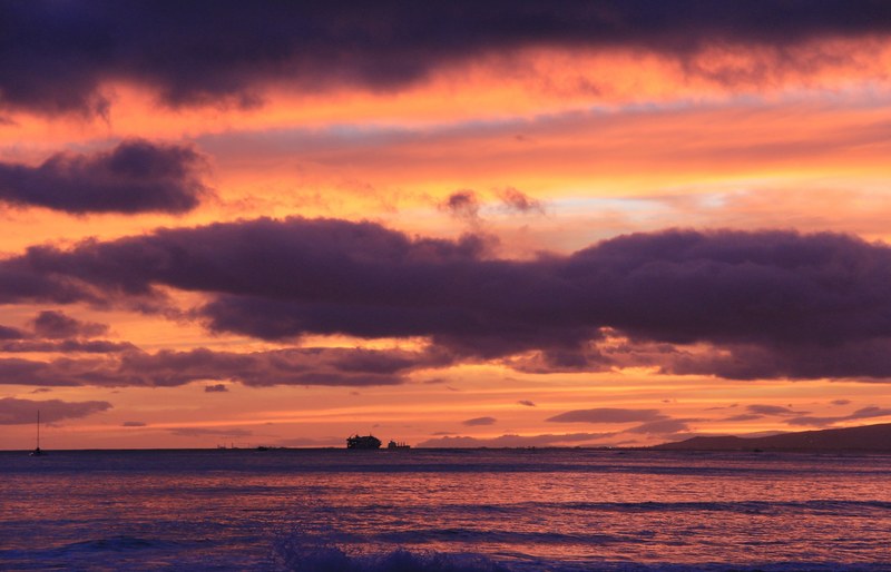 sunset in hawaii 4k
