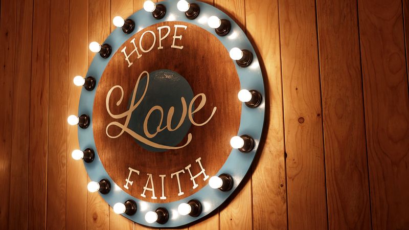 signboard, inscription, love, lamp, 4k