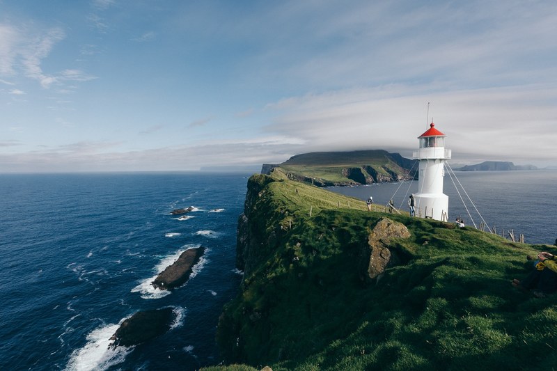 lighthouse cliff mountain and rock 4k
