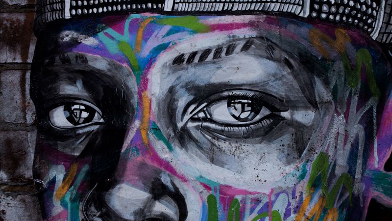 graffiti, eyes, art, street art, 4k