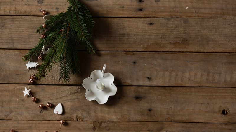 spruce, candle, decoration, christmas, 4k