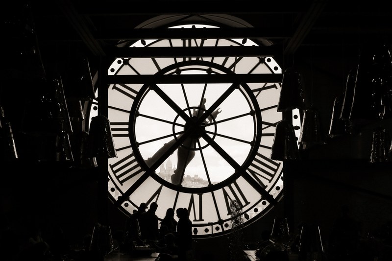 architecture clock france and pari 4k