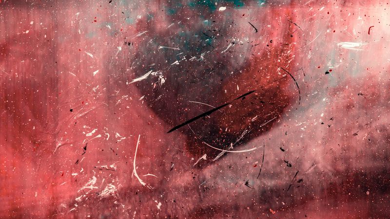 abstraction, paint, scratches, splashes, 4k