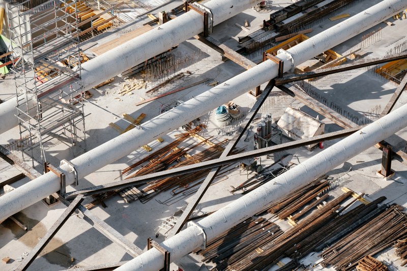construction construction site steel rod and fundation 4k