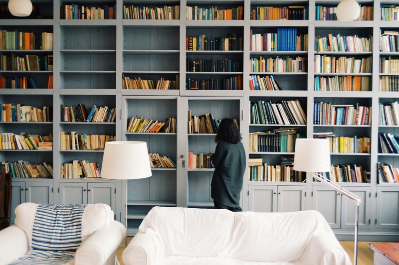 shelves shelf bookshelf and library 4k