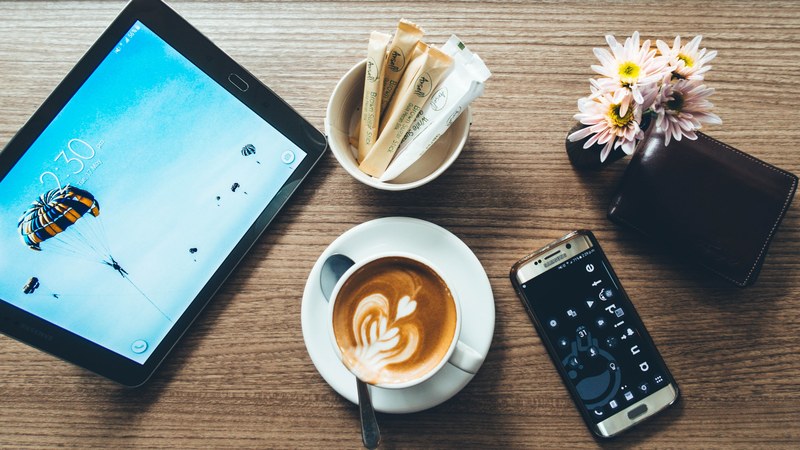chill cafe urban and flat lay 4k