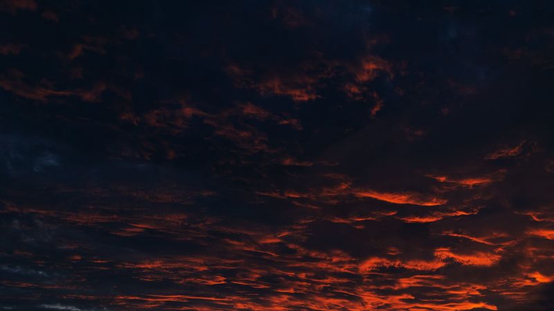 clouds, sunset, night, 4k