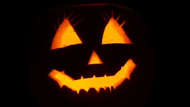 halloween, face, black background, 4k