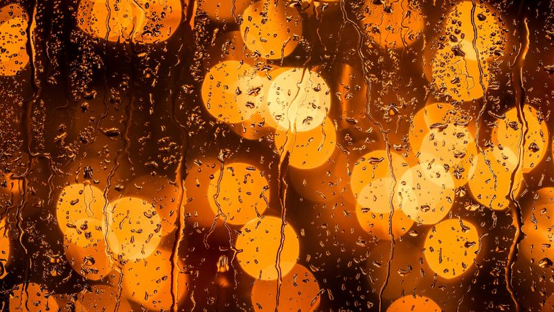 glass, drops, glare, close-up, 4k
