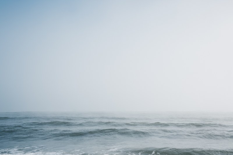 seascape misty fog and ocean 4k