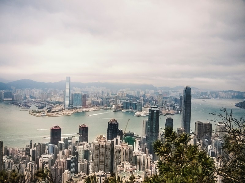 city building skyscraper and hong kong 4k