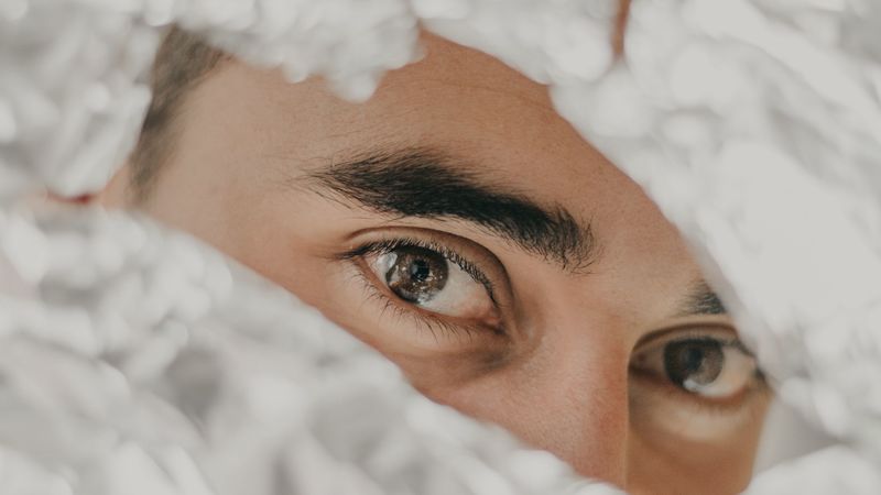 eyes, paper, eyebrows, 4k