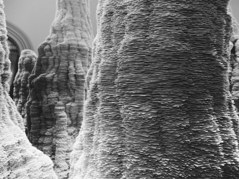 sculpture paper stack and art 4k