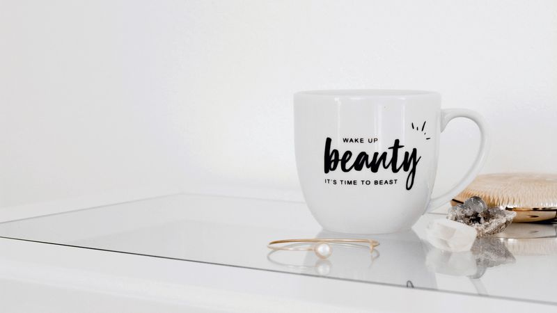 cup, inscription, white, decoration, 4k