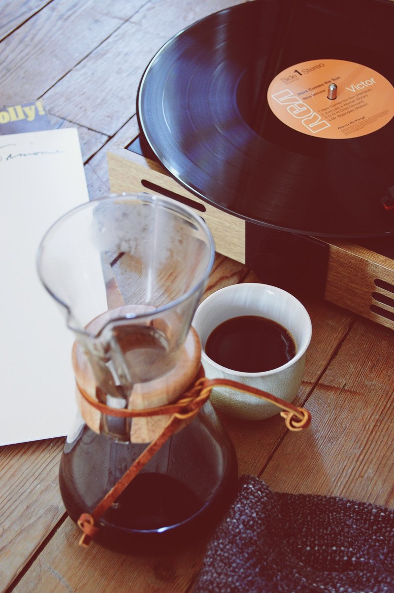 coffee record chemex and music hd, 4k