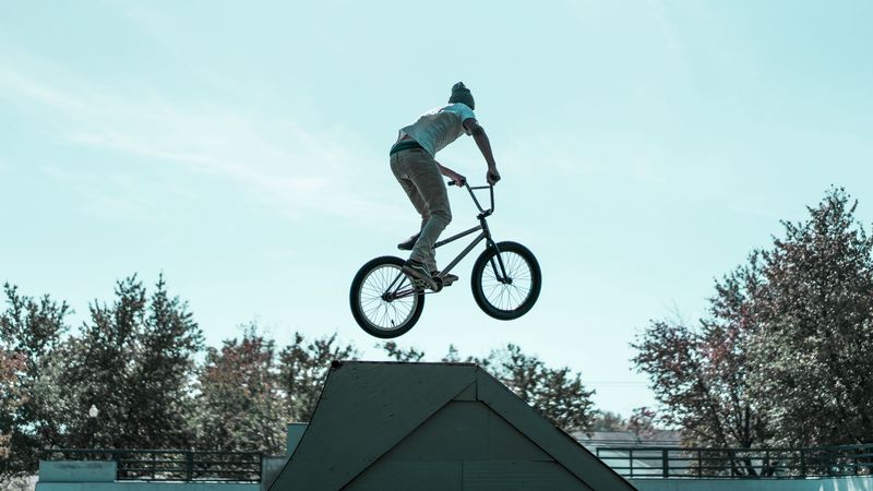 biker, trick, jump, 4k