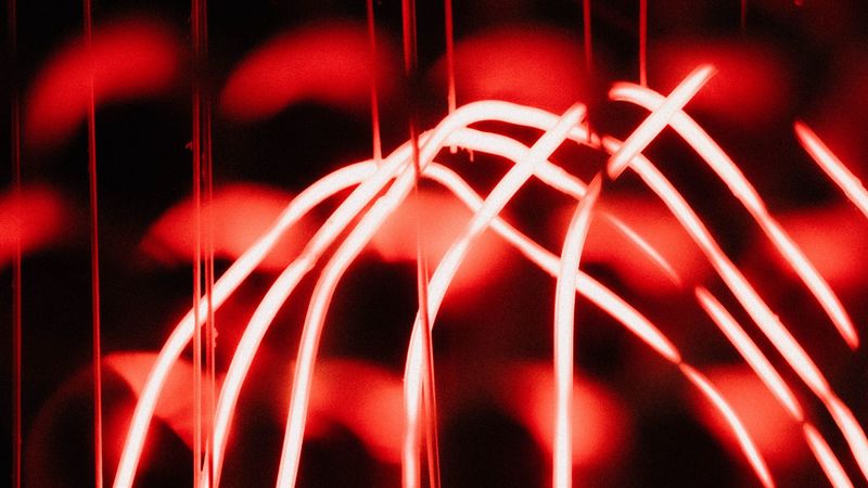 abstraction, glow, red, 4k