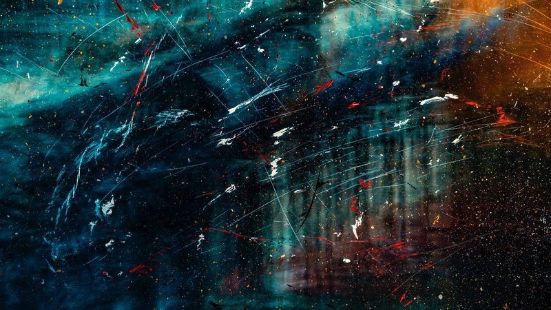 abstraction, paint, splashes, scratches, 4k