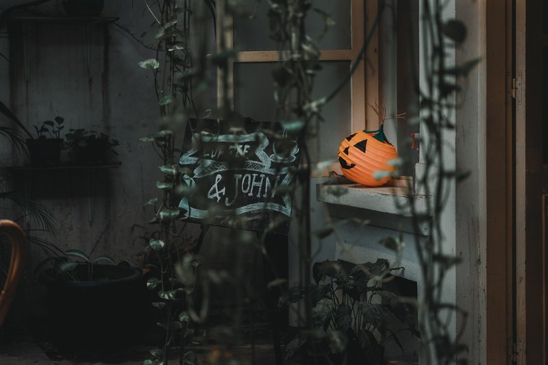 pumpkin lantern jack o lantern and windowsill 4k