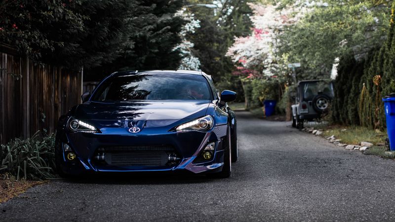 auto, front view, blue, 4k