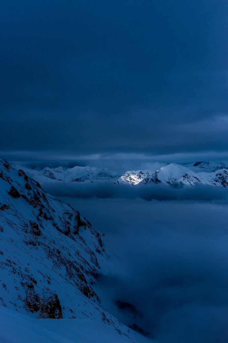 mountain blue snow and cloud hd, 4k