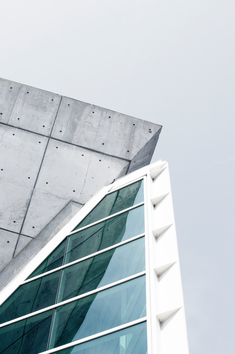 building architecture concrete and window hd, 4k