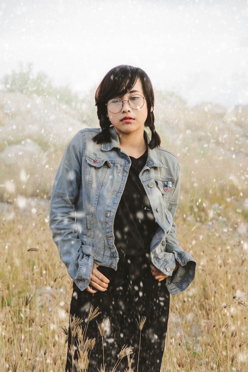 moody girl snow and portrait hd, 4k